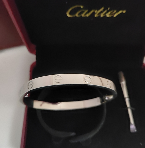 Silver Screw Bangle Bracelet With Screwdriver - Picture 3 of 9